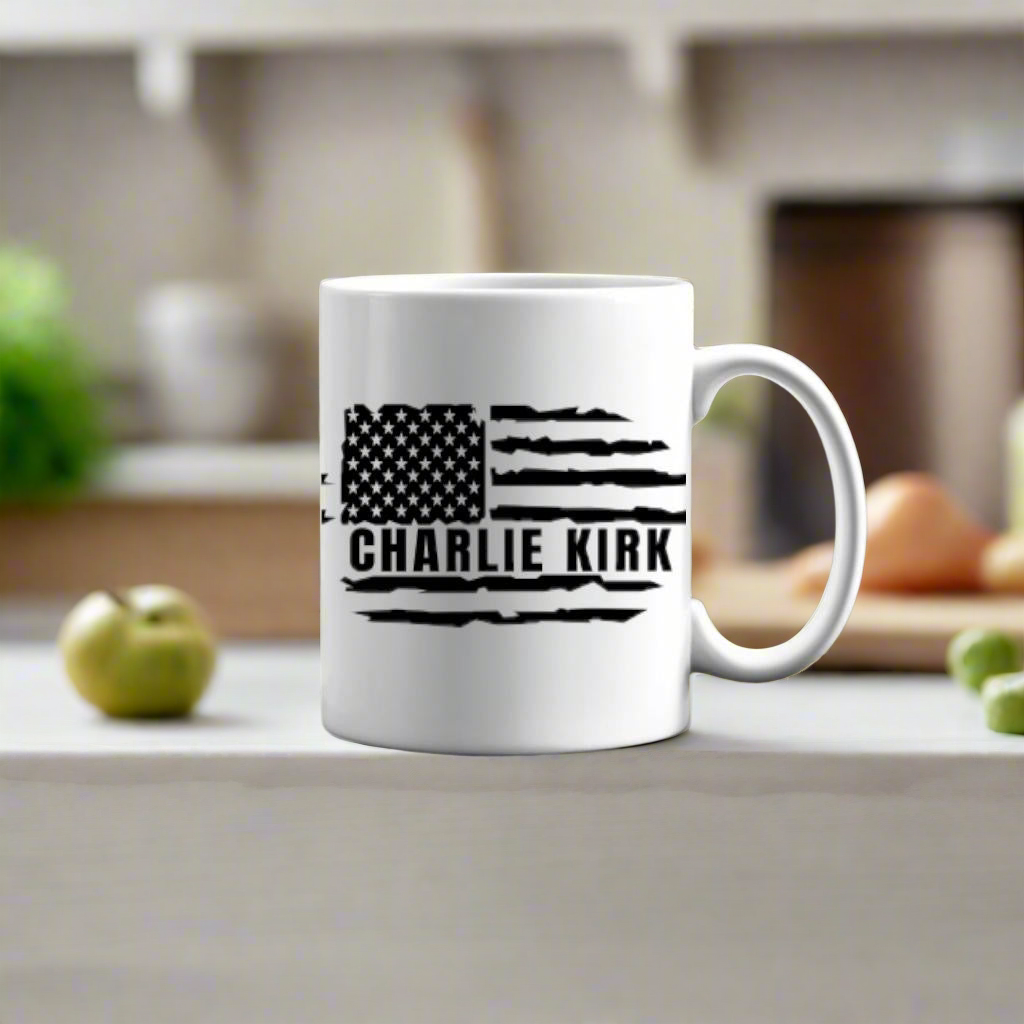 Charlie Kirk Flag Ceramic Mug