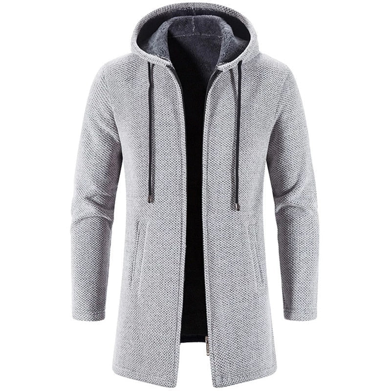 Cashmere Men's Cardigan Chenille Outer Sweater Coat Windbreaker