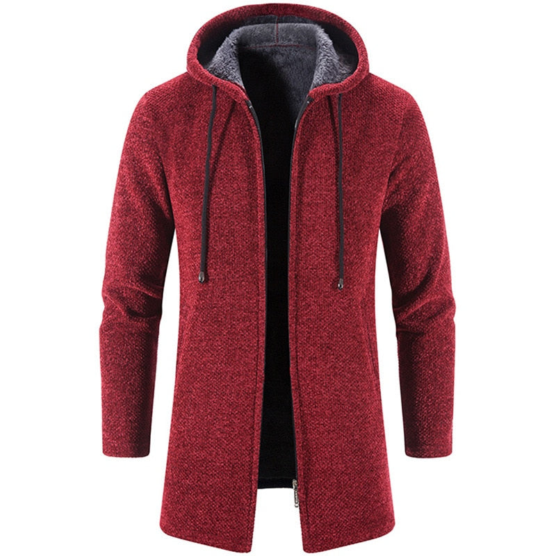 Cashmere Men's Cardigan Chenille Outer Sweater Coat Windbreaker